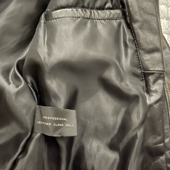 AMBITION NEW YORK WOMENS GENUINE BLACK LEATHER JACKET SZ 14 LARGE BLAZER - Picture 9 of 10